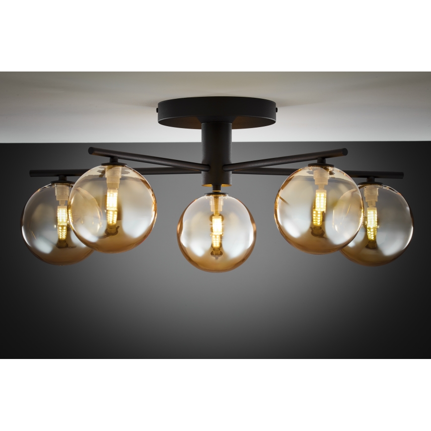 Jupiter 2047 - Πλαφονιέρα οροφής PRATO 5xG9/10W/230V μαύρο/μπεζ