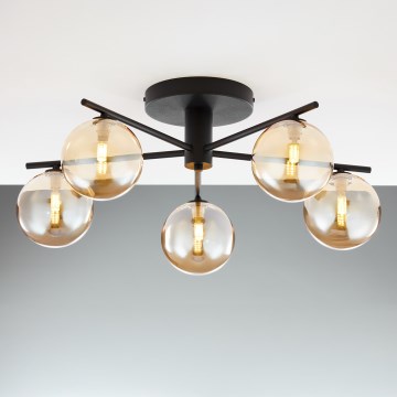 Jupiter 2047 - Πλαφονιέρα οροφής PRATO 5xG9/10W/230V μαύρο/μπεζ