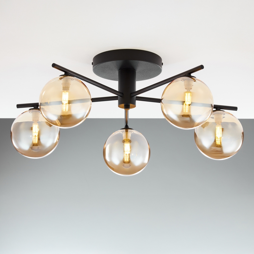 Jupiter 2047 - Πλαφονιέρα οροφής PRATO 5xG9/10W/230V μαύρο/μπεζ