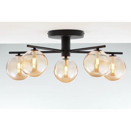 Jupiter 2047 - Πλαφονιέρα οροφής PRATO 5xG9/10W/230V μαύρο/μπεζ