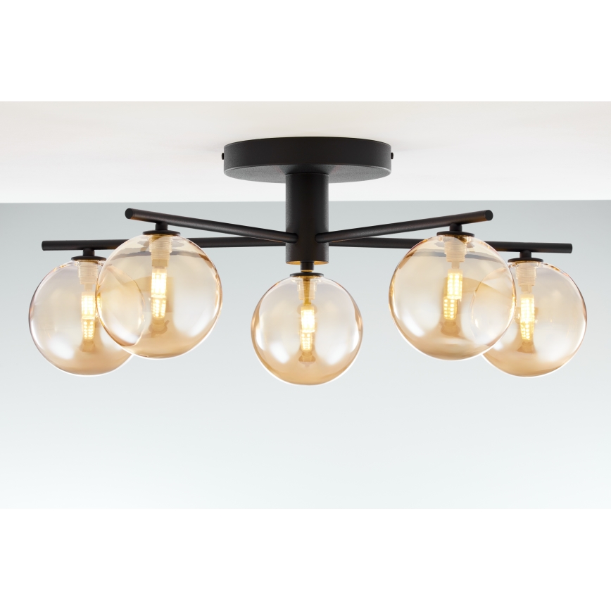 Jupiter 2047 - Πλαφονιέρα οροφής PRATO 5xG9/10W/230V μαύρο/μπεζ
