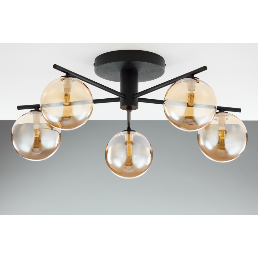 Jupiter 2047 - Πλαφονιέρα οροφής PRATO 5xG9/10W/230V μαύρο/μπεζ