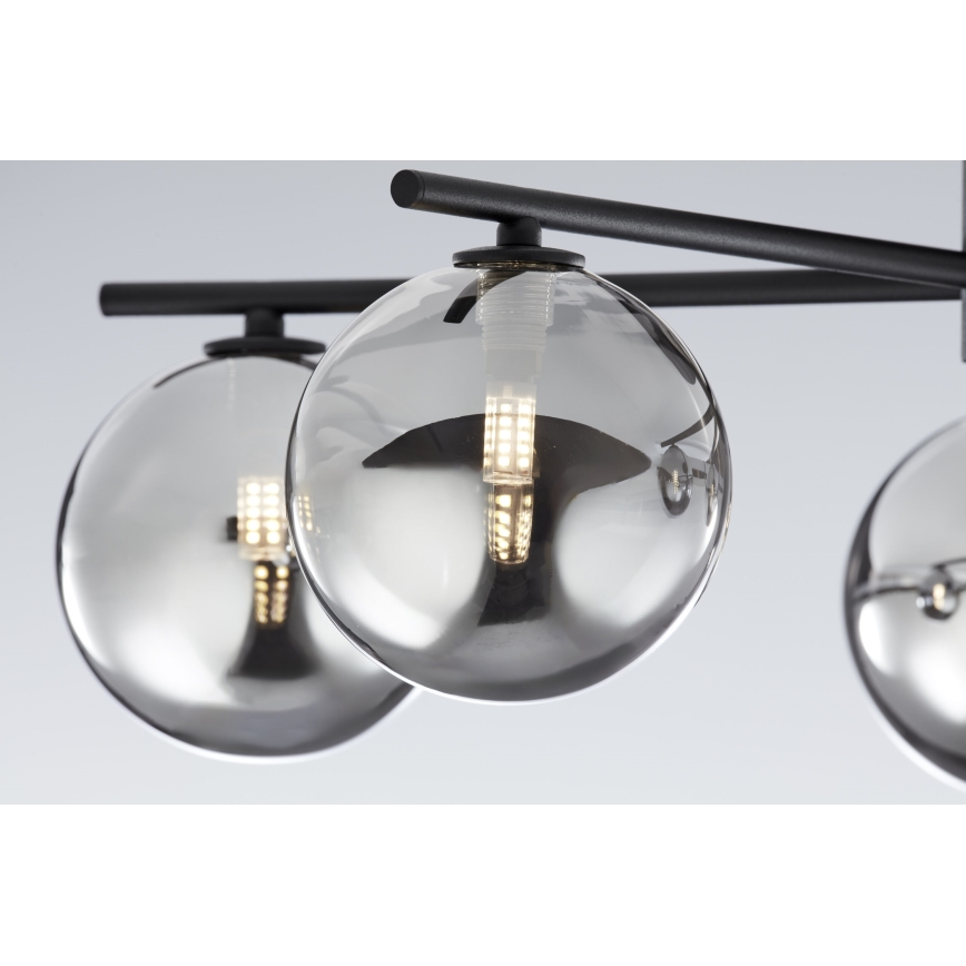 Jupiter 2048 - Επιφανειακό φωτιστικό οροφής PRATO 5xG9/14W/230V μαύρο/καπνιστό γκρι