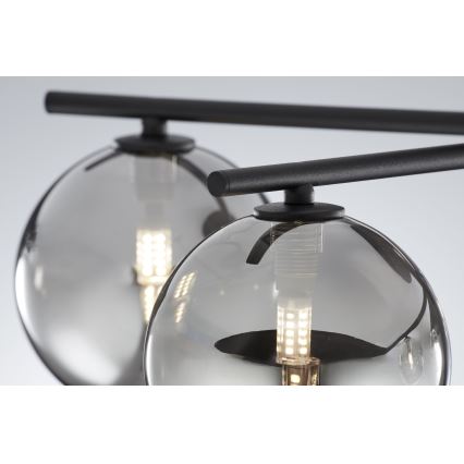 Jupiter 2048 - Επιφανειακό φωτιστικό οροφής PRATO 5xG9/14W/230V μαύρο/καπνιστό γκρι