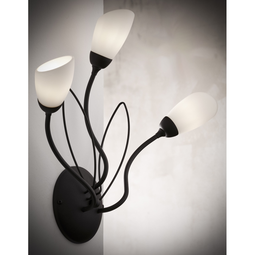 Jupiter 2059 - Επιτοίχιο φωτιστικό GLORIOSA 3xG9/14W/230V μαύρο