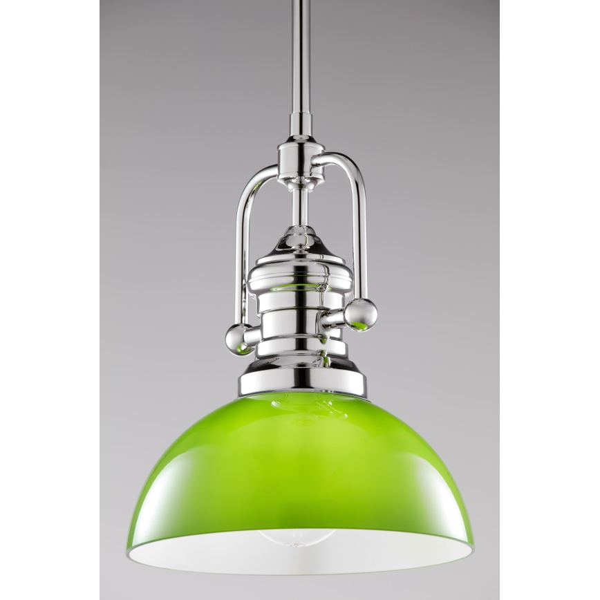 Jupiter 2071 - Κρεμαστό φωτιστικό σε ράβδο PLATINO 1xE27/15W/230V πράσινο/γυαλιστερό χρώμιο