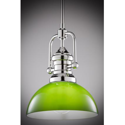 Jupiter 2071 - Κρεμαστό φωτιστικό σε ράβδο PLATINO 1xE27/15W/230V πράσινο/γυαλιστερό χρώμιο