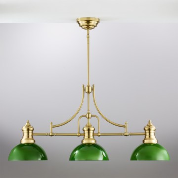 Jupiter 2074 - Πολυέλαιος σε ράβδο PLATINO 3xE27/15W/230V πράσινο/χρυσό