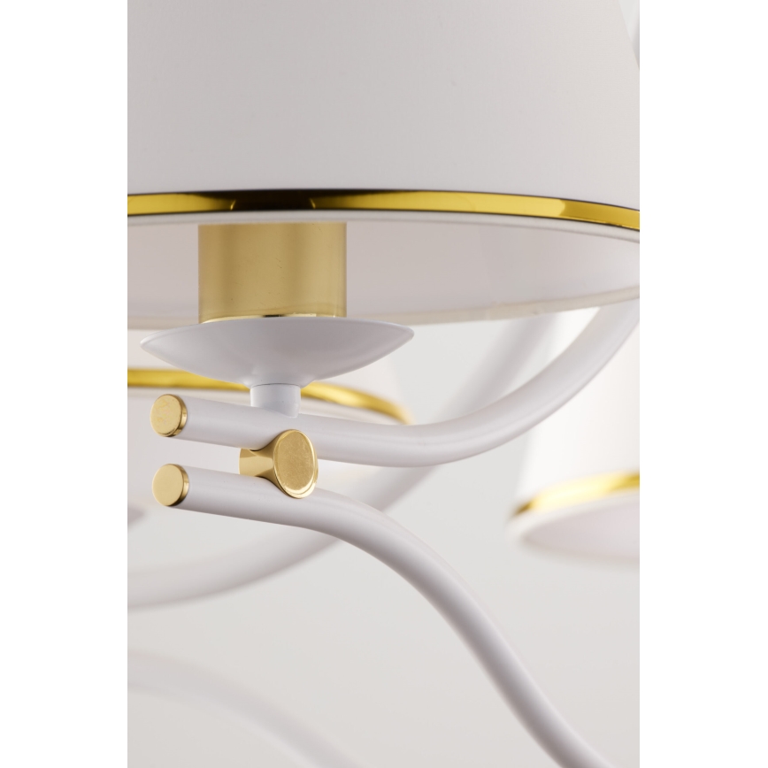 Jupiter 2084 - πολυέλαιος με αλυσίδα SAMBA 5xE27/15W/230V λευκό/χρυσό