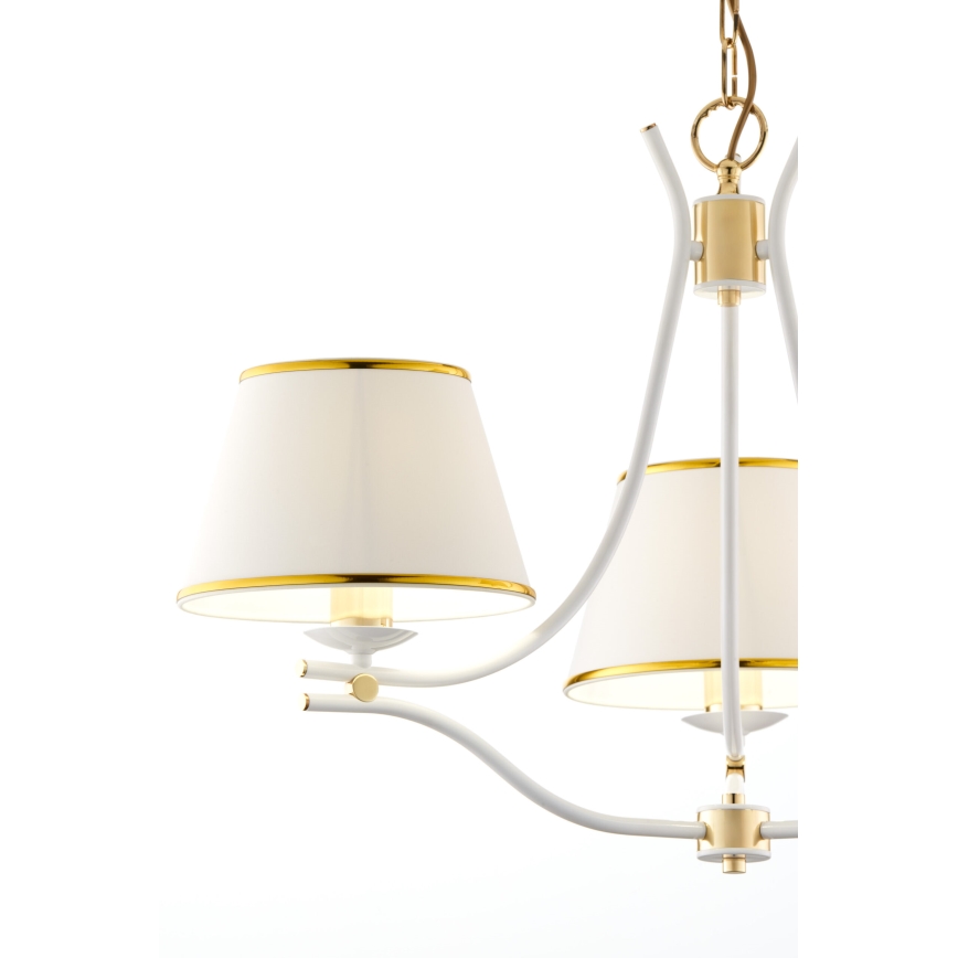 Jupiter 2085 - Κρεμαστό φωτιστικό σε αλυσίδα SAMBA 3xE27/15W/230V λευκό/χρυσό