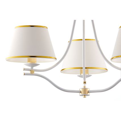 Jupiter 2085 - Κρεμαστό φωτιστικό σε αλυσίδα SAMBA 3xE27/15W/230V λευκό/χρυσό