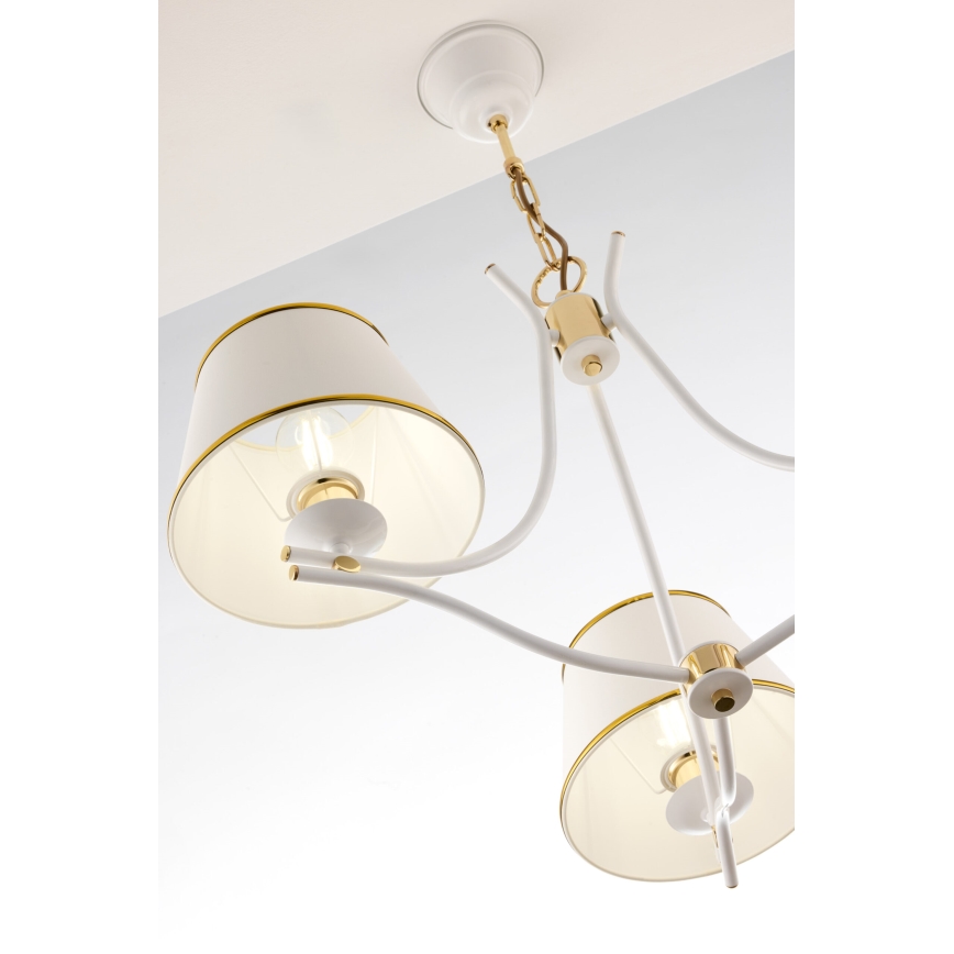 Jupiter 2085 - Κρεμαστό φωτιστικό σε αλυσίδα SAMBA 3xE27/15W/230V λευκό/χρυσό