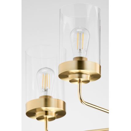 Jupiter 2087 - Πολυέλαιος με ράβδο RAMIREZ 3xE27/15W/230V χρυσό/μαύρο