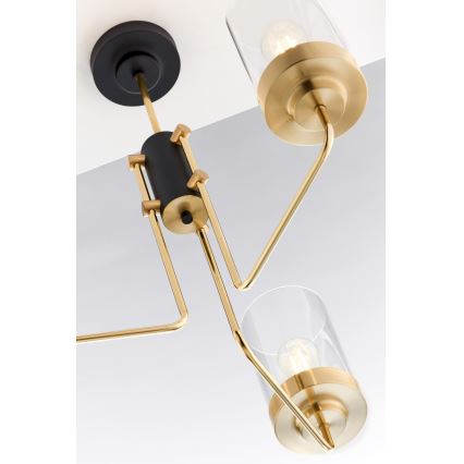 Jupiter 2087 - Πολυέλαιος με ράβδο RAMIREZ 3xE27/15W/230V χρυσό/μαύρο