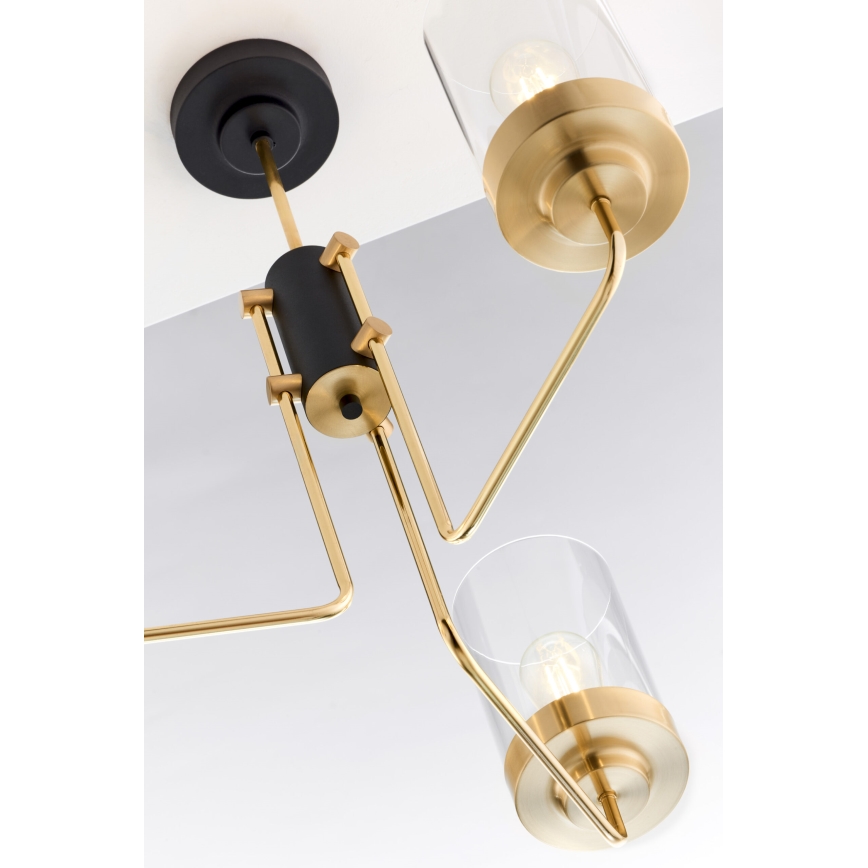 Jupiter 2087 - Πολυέλαιος με ράβδο RAMIREZ 3xE27/15W/230V χρυσό/μαύρο