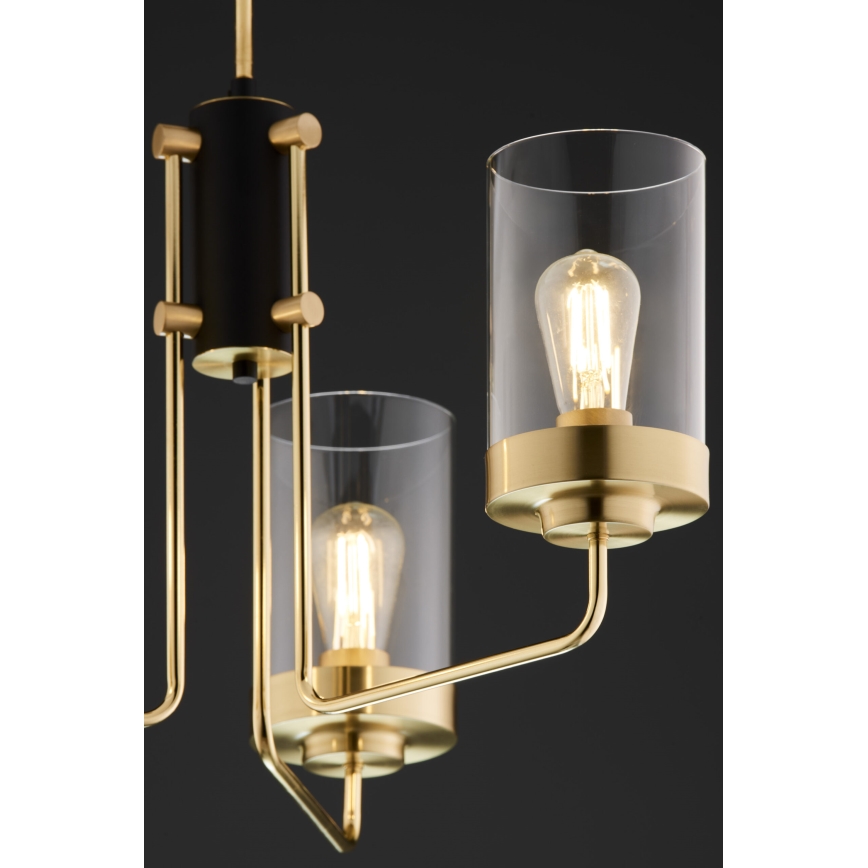 Jupiter 2087 - Πολυέλαιος με ράβδο RAMIREZ 3xE27/15W/230V χρυσό/μαύρο