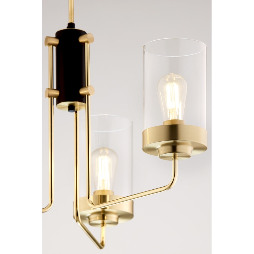 Jupiter 2087 - Πολυέλαιος με ράβδο RAMIREZ 3xE27/15W/230V χρυσό/μαύρο