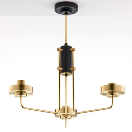 Jupiter 2087 - Πολυέλαιος με ράβδο RAMIREZ 3xE27/15W/230V χρυσό/μαύρο