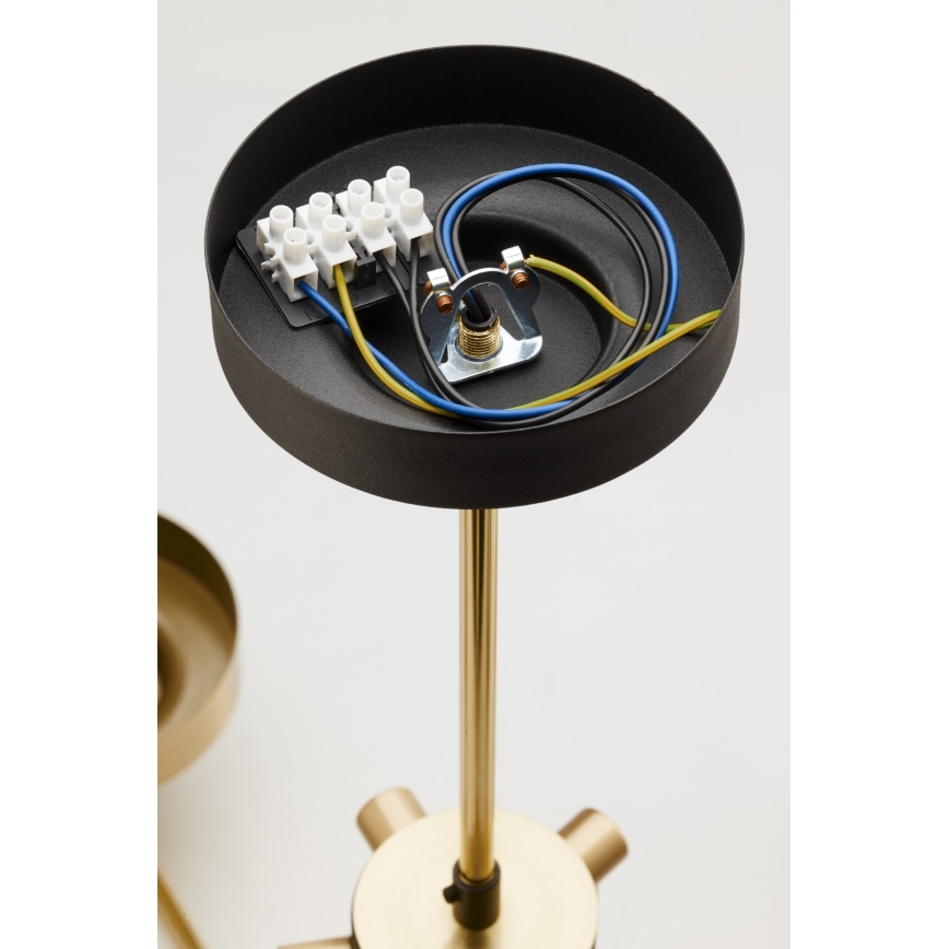 Jupiter 2087 - Πολυέλαιος με ράβδο RAMIREZ 3xE27/15W/230V χρυσό/μαύρο