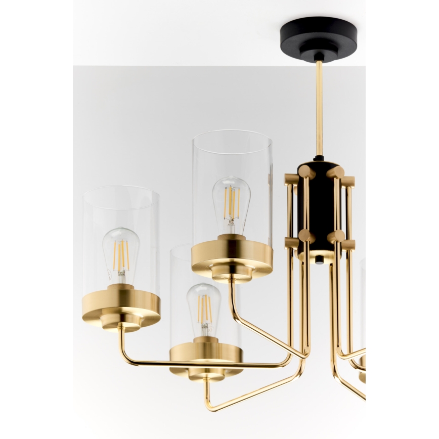 Jupiter 2089 - Πολύφωτο σε ράβδο RAMIREZ 6xE27/15W/230V χρυσό/μαύρο