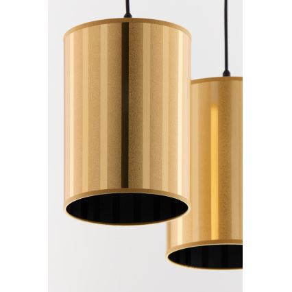 Jupiter 2091 - Κρεμαστό φωτιστικό με καλώδιο CORTINA 2xE27/15W/230V χρυσό/μαύρο