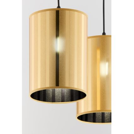 Jupiter 2091 - Κρεμαστό φωτιστικό με καλώδιο CORTINA 2xE27/15W/230V χρυσό/μαύρο