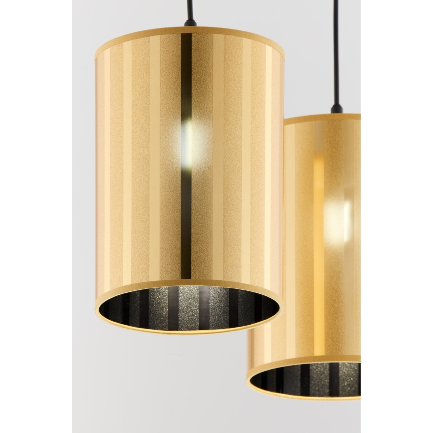 Jupiter 2091 - Κρεμαστό φωτιστικό με καλώδιο CORTINA 2xE27/15W/230V χρυσό/μαύρο