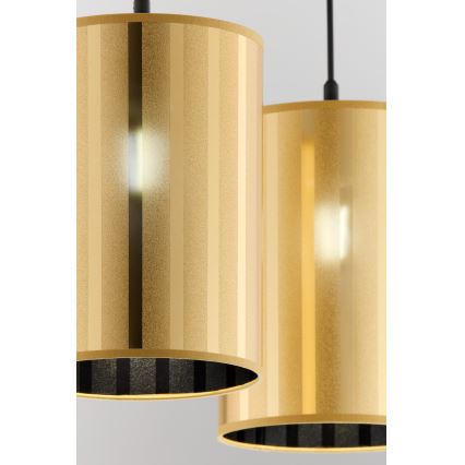 Jupiter 2091 - Κρεμαστό φωτιστικό με καλώδιο CORTINA 2xE27/15W/230V χρυσό/μαύρο