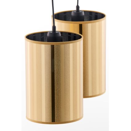 Jupiter 2091 - Κρεμαστό φωτιστικό με καλώδιο CORTINA 2xE27/15W/230V χρυσό/μαύρο