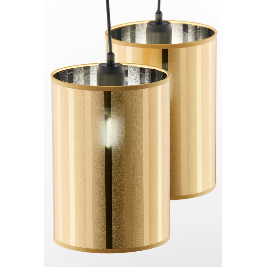 Jupiter 2091 - Κρεμαστό φωτιστικό με καλώδιο CORTINA 2xE27/15W/230V χρυσό/μαύρο