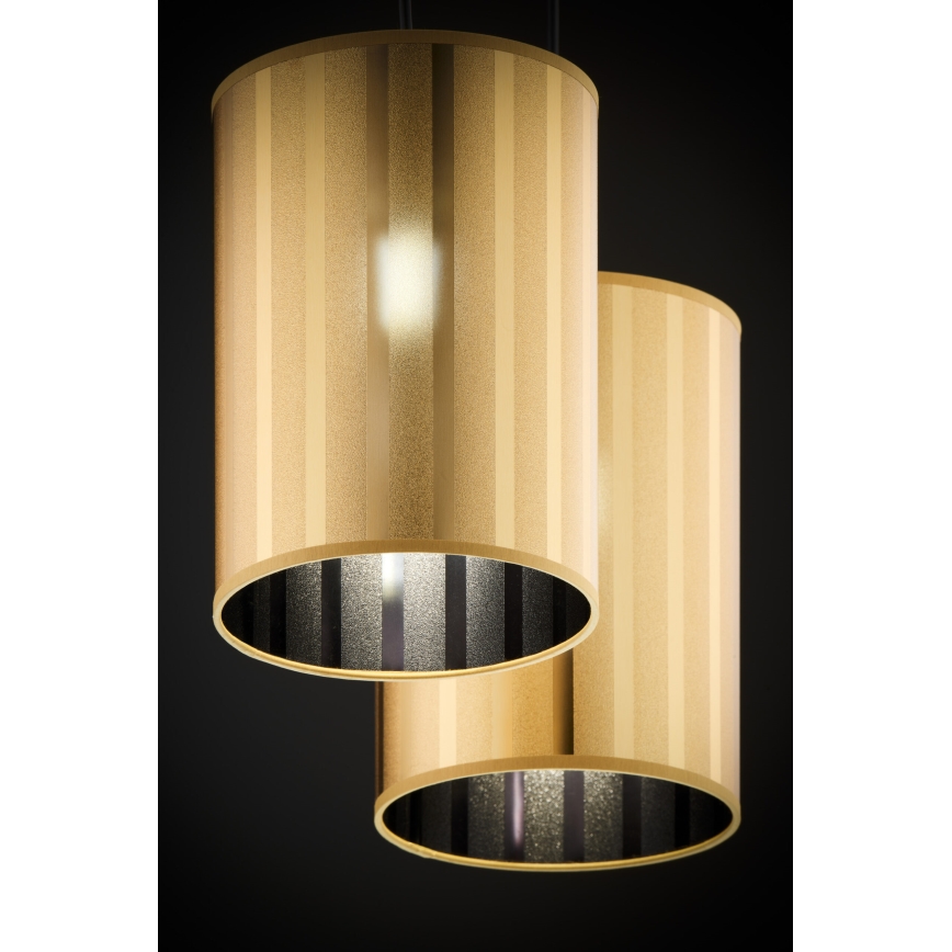 Jupiter 2091 - Κρεμαστό φωτιστικό με καλώδιο CORTINA 2xE27/15W/230V χρυσό/μαύρο