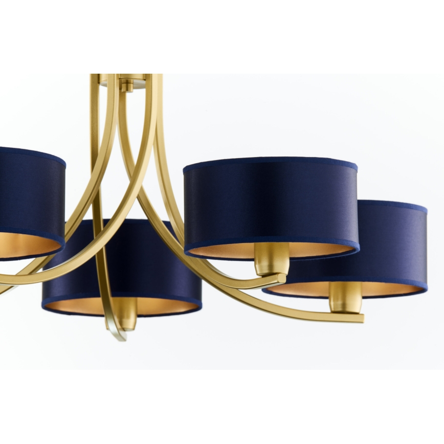 Jupiter 2094 - Πολυέλαιος με αλυσίδα ARTHUR 5xE27/15W/230V μπλε/χρυσό