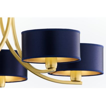 Jupiter 2094 - Πολυέλαιος με αλυσίδα ARTHUR 5xE27/15W/230V μπλε/χρυσό