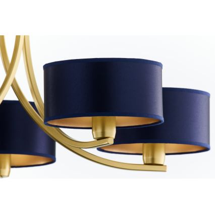 Jupiter 2094 - Πολυέλαιος με αλυσίδα ARTHUR 5xE27/15W/230V μπλε/χρυσό