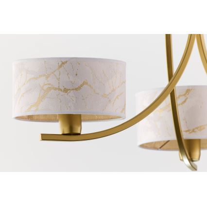 Jupiter 2096 - Κρεμαστός πολυέλαιος με αλυσίδα ARTHUR 3xE27/15W/230V λευκό/χρυσό/μαρμάρινο ντεκόρ