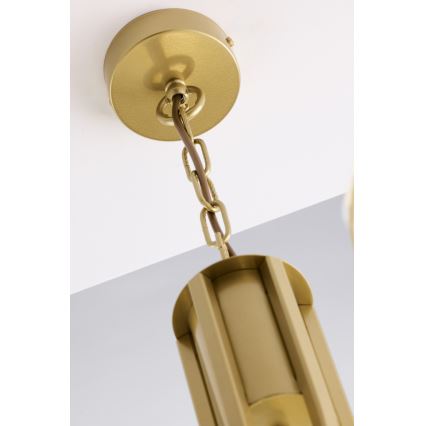 Jupiter 2096 - Κρεμαστός πολυέλαιος με αλυσίδα ARTHUR 3xE27/15W/230V λευκό/χρυσό/μαρμάρινο ντεκόρ