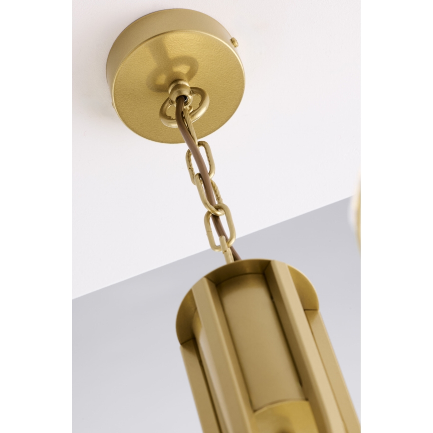 Jupiter 2096 - Κρεμαστός πολυέλαιος με αλυσίδα ARTHUR 3xE27/15W/230V λευκό/χρυσό/μαρμάρινο ντεκόρ