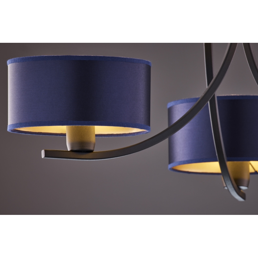 Jupiter 2099 - Πολυέλαιος με αλυσίδα ARTHUR, 3xE27/15W/230V, μπλε/μαύρο