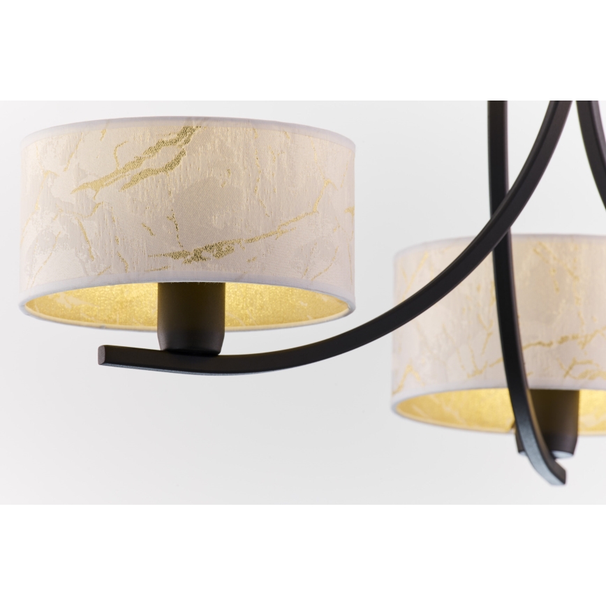 Jupiter 2103 - Πολυέλαιος με αλυσίδα ARTHUR 3xE27/15W/230V λευκό/μαύρο/μαρμάρινο φινίρισμα