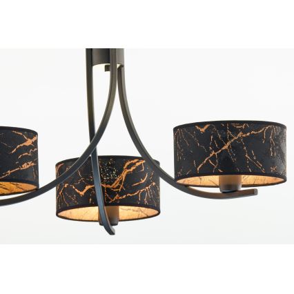 Jupiter 2106 - Πολυέλαιος με αλυσίδα ARTHUR 3xE27/15W/230V μαύρο/πορτοκαλί/απομίμηση μαρμάρου