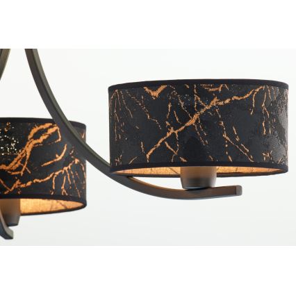 Jupiter 2106 - Πολυέλαιος με αλυσίδα ARTHUR 3xE27/15W/230V μαύρο/πορτοκαλί/απομίμηση μαρμάρου