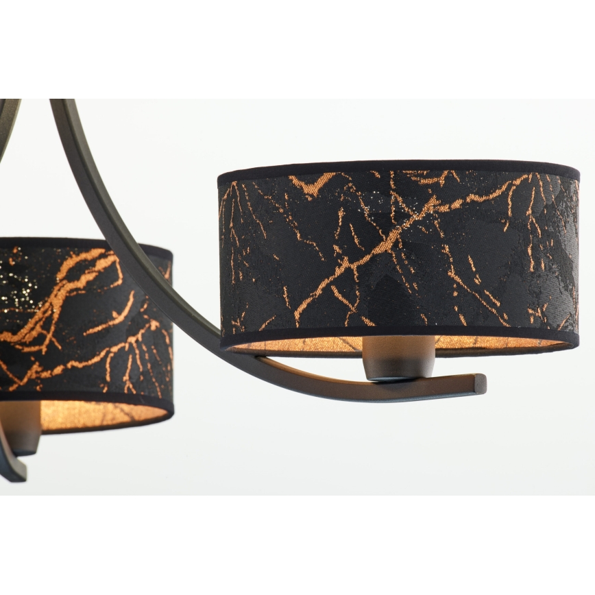 Jupiter 2106 - Πολυέλαιος με αλυσίδα ARTHUR 3xE27/15W/230V μαύρο/πορτοκαλί/απομίμηση μαρμάρου