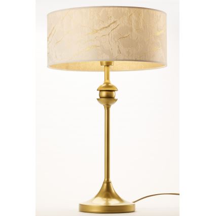 Jupiter 2112 - Επιτραπέζιο φωτιστικό KASZMIR 1xE27/15W/230V λευκό/χρυσό/μαρμάρινο φινίρισμα