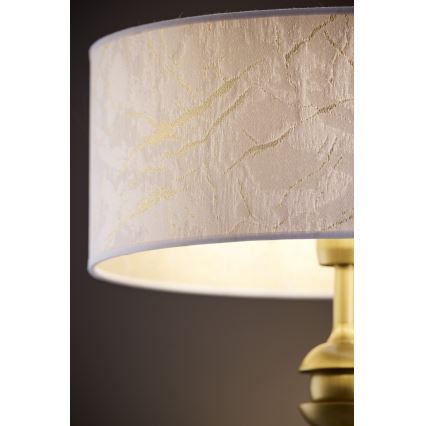 Jupiter 2112 - Επιτραπέζιο φωτιστικό KASZMIR 1xE27/15W/230V λευκό/χρυσό/μαρμάρινο φινίρισμα