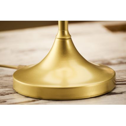 Jupiter 2112 - Επιτραπέζιο φωτιστικό KASZMIR 1xE27/15W/230V λευκό/χρυσό/μαρμάρινο φινίρισμα