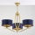 Jupiter 2113 - Κρεμαστό φωτιστικό σε ράβδο KASZMIR 3xE27/15W/230V μπλε/χρυσό