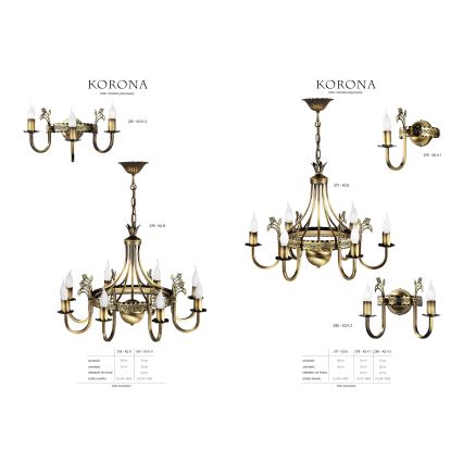 Jupiter 280 - KO K 2 - Επιτοίχιο φωτιστικό KORONA 2xE14/40W/230V