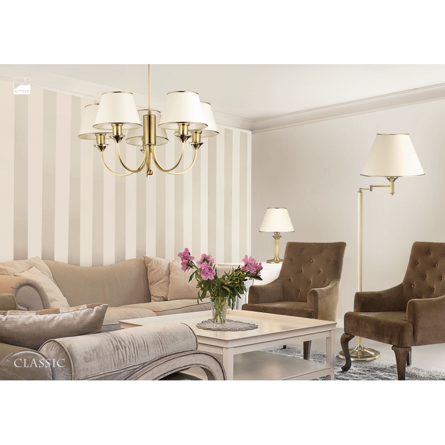 Jupiter 286 - CL 5 - Κρεμαστό πολύφωτο CLASSIC 5xE27/60W/230V