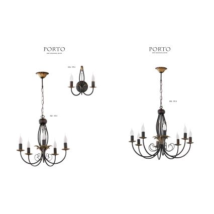 Jupiter 592 - PR 5 - Πολύφωτο με αλυσίδα PORTO 5xE14/40W/230V