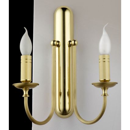 Jupiter 880-CEK2 - Επιτοίχιο φωτιστικό CEZAR 2xE14/40W/230V ματ μπρονζέ